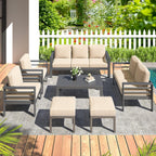 AECOJOY Ensemble de 7 Meubles de Jardin en Aluminium pour Extérieur