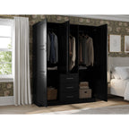 Palace Imports Armoire Cosmo 3 portes 100 % bois massif avec portes en bois massif ou portes miroir