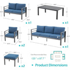 AECOJOY Ensemble de 7 Meubles de Jardin en Aluminium pour Extérieur