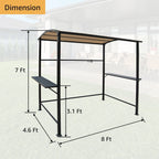 Abri barbecue en acier avec auvent, 1,5 x 2,4 m