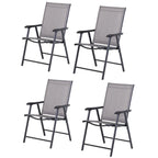 Lot de 4 chaises pliantes Outsunny au design simple et élégant, confortables pour la terrasse, le jardin et les voyages