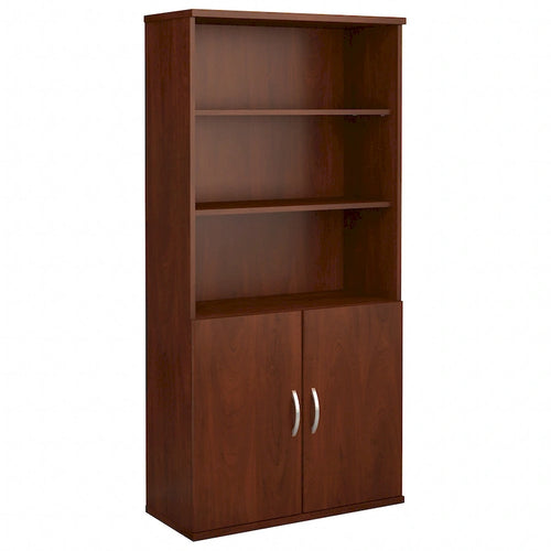 Bibliothèque à 5 étagères de 36 po avec portes – Meuble de rangement de bureau fermé pour la maison ou le commerce