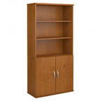 Bibliothèque à 5 étagères de 36 po avec portes – Meuble de rangement de bureau fermé pour la maison ou le commerce