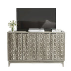 Buffet moderne, buffet avec rangement, armoire de rangement avec 4 portes à motifs losanges en relief