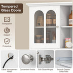 Meuble de rangement de cuisine de 185 cm de haut – Armoire autoportante avec étagères réglables
