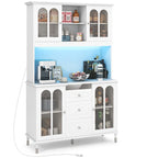 Meuble de rangement de cuisine de 185 cm de haut – Armoire autoportante avec étagères réglables
