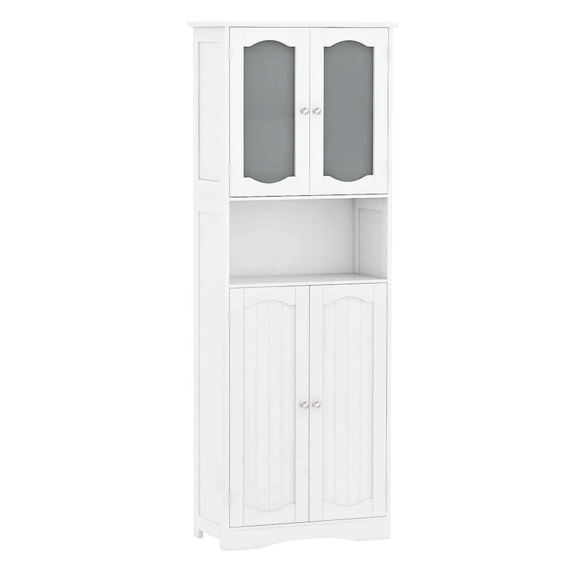 Meuble de rangement de salle de bain autoportant de 164 cm de haut avec étagères – Meuble de rangement au sol