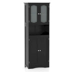 Meuble de rangement de salle de bain autoportant de 164 cm de haut avec étagères – Meuble de rangement au sol