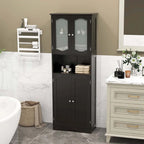 Meuble de rangement de salle de bain autoportant de 164 cm de haut avec étagères – Meuble de rangement au sol