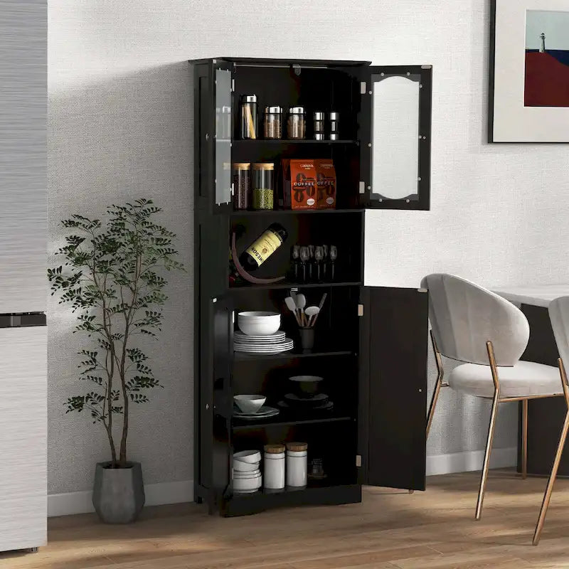 Meuble de rangement de salle de bain autoportant de 164 cm de haut avec étagères – Meuble de rangement au sol