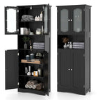 Meuble de rangement de salle de bain autoportant de 164 cm de haut avec étagères – Meuble de rangement au sol