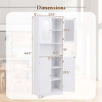 Meuble de rangement de salle de bain autoportant de 164 cm de haut avec étagères – Meuble de rangement au sol
