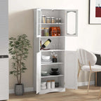 Meuble de rangement de salle de bain autoportant de 164 cm de haut avec étagères – Meuble de rangement au sol