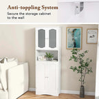 Meuble de rangement de salle de bain autoportant de 164 cm de haut avec étagères – Meuble de rangement au sol