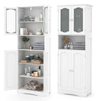Meuble de rangement de salle de bain autoportant de 164 cm de haut avec étagères – Meuble de rangement au sol