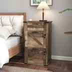 Porte de Grange en Bois 3 Tiroirs avec Serrure 78 cm H