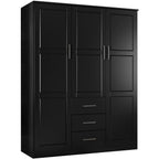 Palace Imports Armoire Cosmo 3 portes 100 % bois massif avec portes en bois massif ou portes miroir