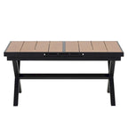 Ensemble de salle à manger d'extérieur extensible 7 pièces avec table extensible et 6 fauteuils