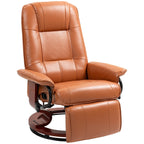 Fauteuil inclinable manuel pivotant en similicuir HomCom avec repose-pieds confortable et relaxant