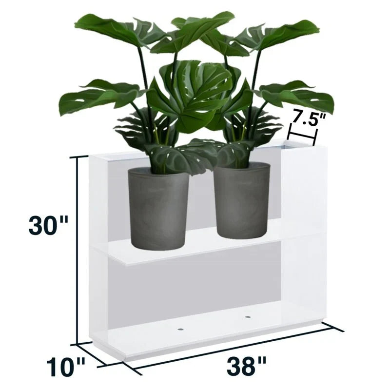 Jardinière Métallique Haute pour Plantes d'Extérieur, 38 po L x 10 po l x 30 po H, Longue et Haute Jardinière en Métal - 38x30x10