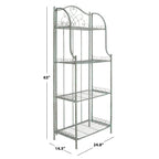 SAFAVIEH Bryn Étagère de boulanger d'extérieur victorienne en fer forgé à 4 niveaux - 63,5 cm l x 38,1 cm P x 160 cm H - 25L x 15P x 63H