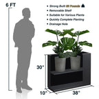 Jardinière Métallique Haute pour Plantes d'Extérieur, 38 po L x 10 po l x 30 po H, Longue et Haute Jardinière en Métal - 38x30x10