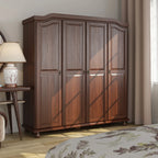 Palace Imports Kyle Armoire 4 portes 100 % en bois massif avec portes en bois massif ou portes miroir