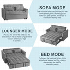 Causeuse futon moderne en velours avec dossier inclinable et poches, 2 places ??Gris foncé / Gris clair / Bleu / Noir