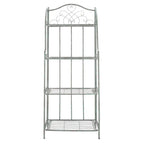 SAFAVIEH Bryn Étagère de boulanger d'extérieur victorienne en fer forgé à 4 niveaux - 63,5 cm l x 38,1 cm P x 160 cm H - 25L x 15P x 63H