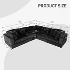 Canapé sectionnel modulaire en velours côtelé 6 pièces surdimensionné en forme de L, combinaison DIY