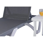 Kozyard Alan Chaise longue de patio inclinable et réglable, entièrement plate, en aluminium et résine de polypropylène