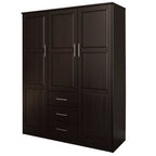 Palace Imports Armoire Cosmo 3 portes 100 % bois massif avec portes en bois massif ou portes miroir