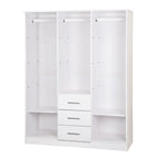 Palace Imports Armoire Cosmo 3 portes 100 % bois massif avec portes en bois massif ou portes miroir