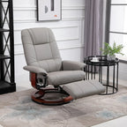 Fauteuil inclinable manuel pivotant en similicuir HomCom avec repose-pieds confortable et relaxant