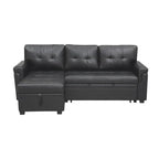 Canapé d'angle réversible convertible avec lit gigogne, méridienne de rangement et pieds durables