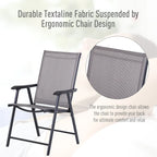 Lot de 4 chaises pliantes Outsunny au design simple et élégant, confortables pour la terrasse, le jardin et les voyages