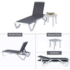 Kozyard Alan Chaise longue de patio inclinable et réglable, entièrement plate, en aluminium et résine de polypropylène