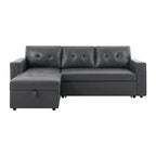 Canapé d'angle réversible convertible avec lit gigogne, méridienne de rangement et pieds durables