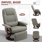 Fauteuil inclinable manuel pivotant en similicuir HomCom avec repose-pieds confortable et relaxant