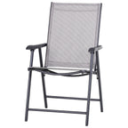 Lot de 4 chaises pliantes Outsunny au design simple et élégant, confortables pour la terrasse, le jardin et les voyages
