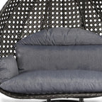 LeisureMod Fauteuil suspendu œuf 2 places avec support - Balançoire / hamac de patio en rotin osier pour extérieur/intérieur avec coussins