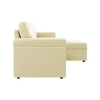 Canapé d'angle réversible convertible avec lit gigogne, méridienne de rangement et pieds durables