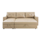Canapé d'angle réversible convertible avec lit gigogne, méridienne de rangement et pieds durables
