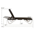 Kozyard Alan Chaise longue de patio inclinable et réglable, entièrement plate, en aluminium et résine de polypropylène