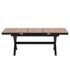 Ensemble de salle à manger d'extérieur extensible 7 pièces avec table extensible et 6 fauteuils