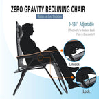 Fauteuil de relaxation zéro gravité XL surdimensionné rembourré avec accoudoirs plus larges et porte-gobelet réglable - N/A
