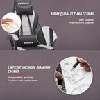 Chaise de jeu style course BOSSIN, fauteuil gamer grande taille 300 lb, chaise d'ordinateur à dossier haut
