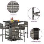 Ensemble de bar extérieur en osier Moasis 5 pièces - 5 PCS