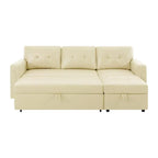 Canapé d'angle réversible convertible avec lit gigogne, méridienne de rangement et pieds durables