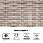 Ensemble de salle à manger rond 7 pièces en rotin tressé d'extérieur avec coussins par Moda Furnishings